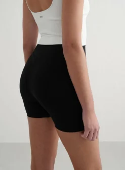 Aim'n Sykkelshortser Black Ribbed Midi Biker Shorts