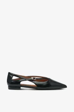 Bianco Ballerinasko Biabari Cut Out Pointy Flat Faux Leather