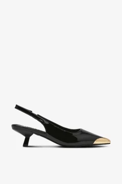 Bianco Pumps biaKristin Kitten Heel Slingback Metal Toecap Patent