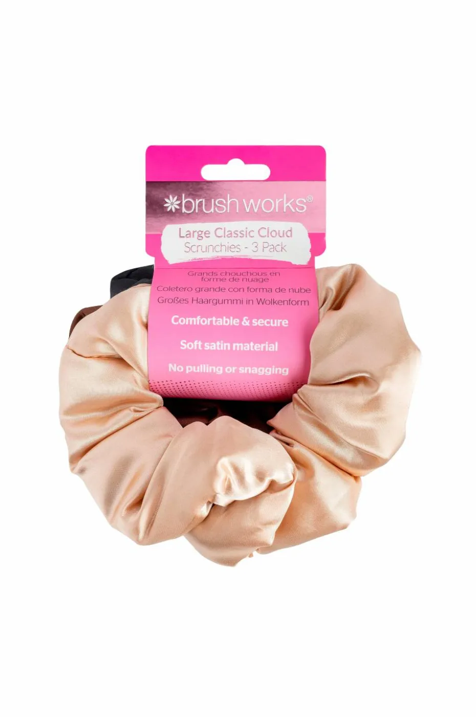 Brushworks Large Classic Cloud Scrunchies - 3 Pack