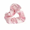 Brushworks Pink & White Satin Scrunchies 3 Pcs