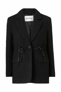 By Malina Blazer Elodie Drawstring Boucle Blazer