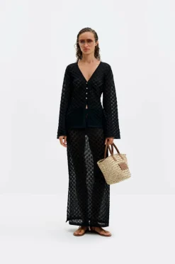 By Malina Maxi skjørt Fannie Pointelle Knitted