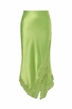 By Malina Skjørt Heylin Asymmetric Lace Hem Midi Skirt