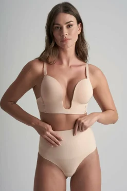 Bye Bra Shapingtruse Waist Control Thong | Beige - firm support