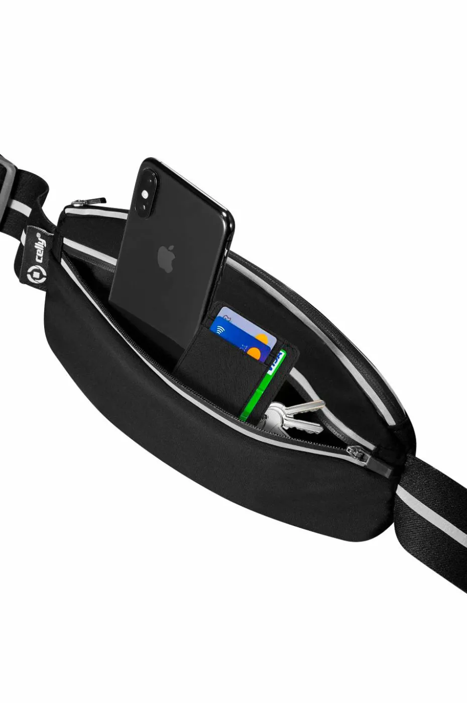 Celly Sportsbelte/telefonlomme maks 6,9" Svart