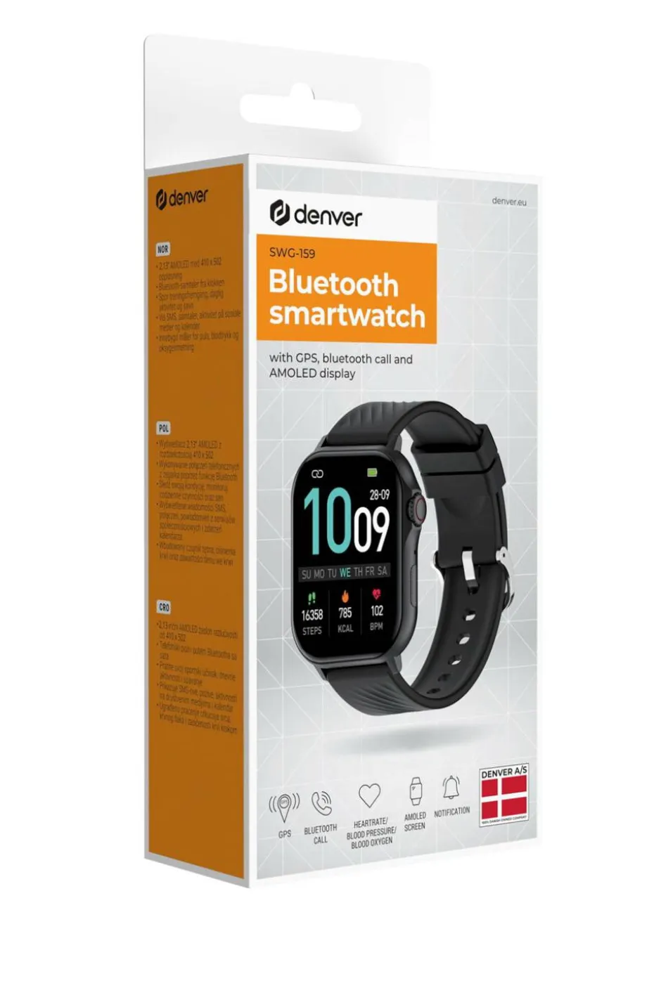 Denver Smartklokke GPS 2,13 AMOLED SWG-159B