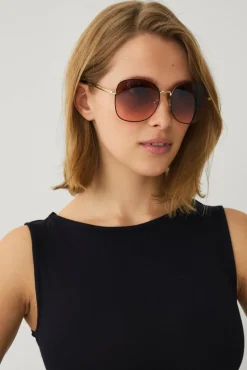 Ellos Collection Avrundet solbrille med metallramme