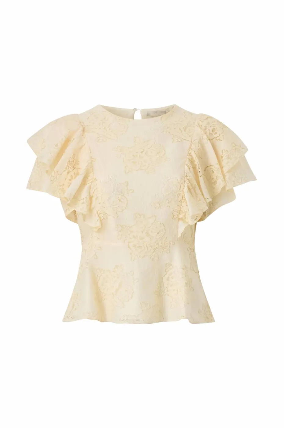 Ellos Collection Blondebluse med volanger
