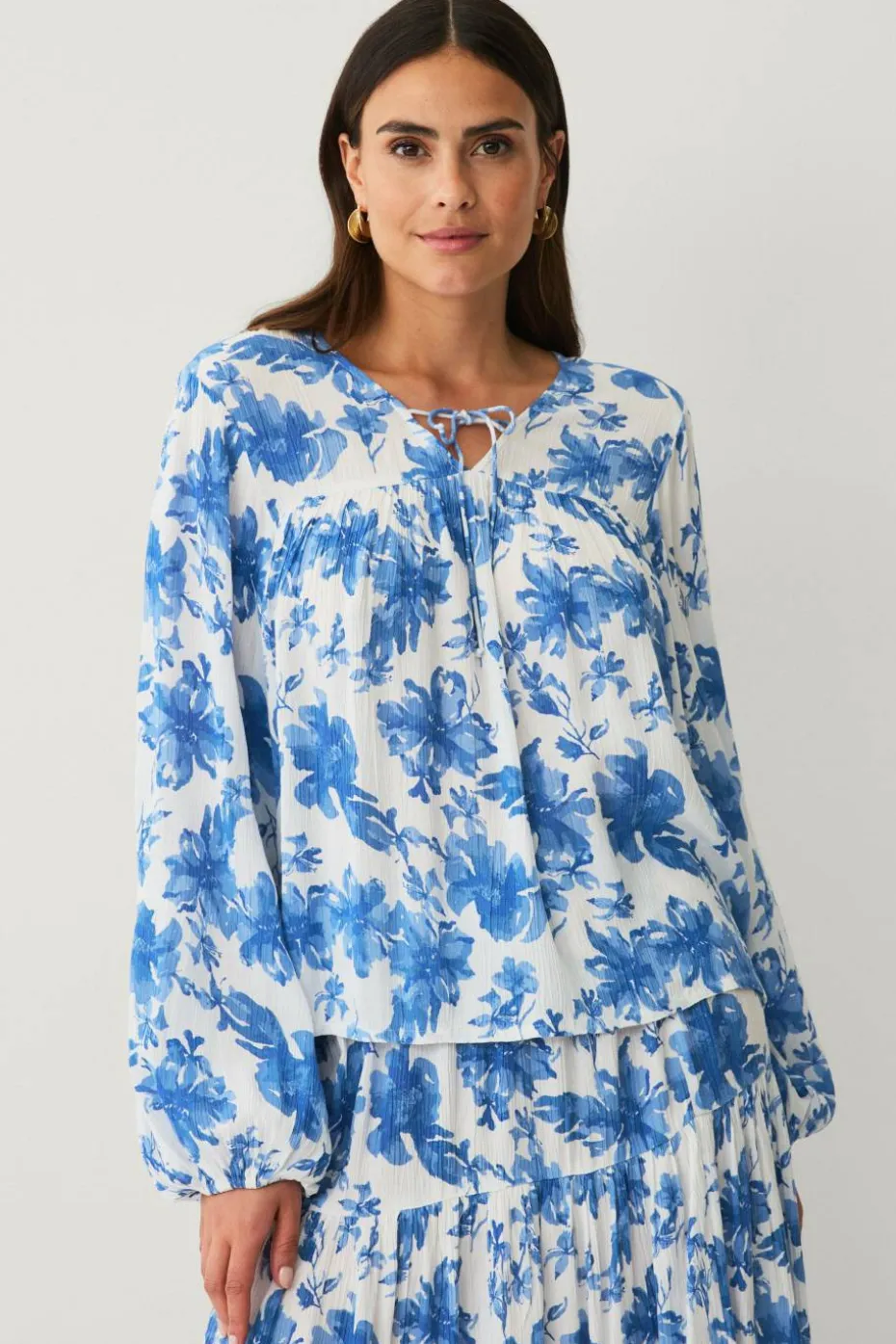 Ellos Collection Bluse i krøllete viskose