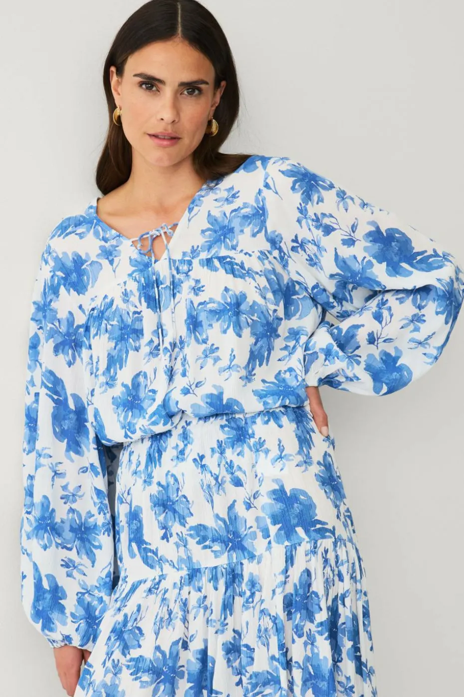 Ellos Collection Bluse i krøllete viskose