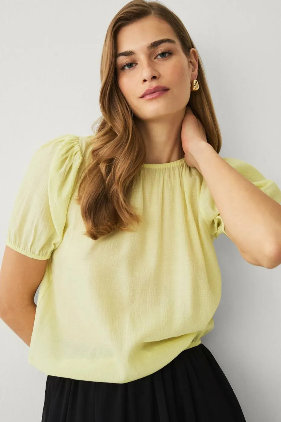 Ellos Collection Bluse med puffermer