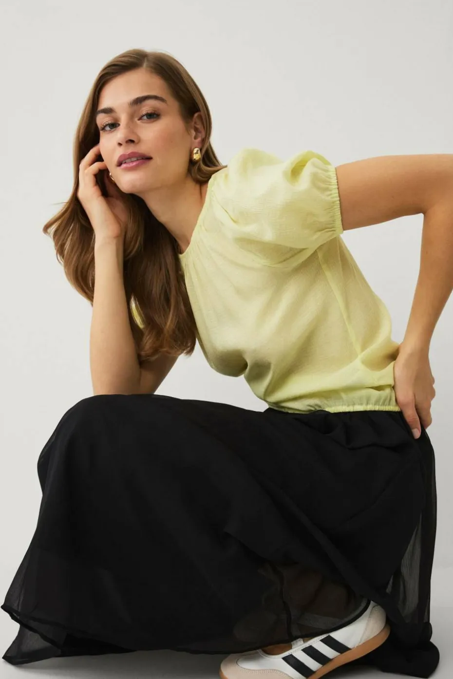Ellos Collection Bluse med puffermer