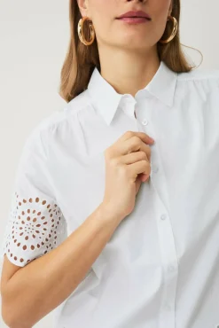 Ellos Collection Bluse med brodert hullmønster