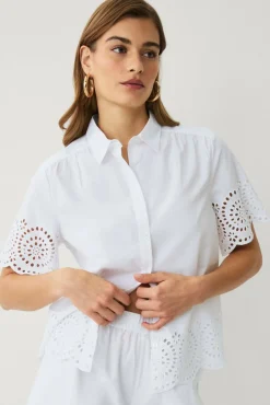 Ellos Collection Bluse med brodert hullmønster