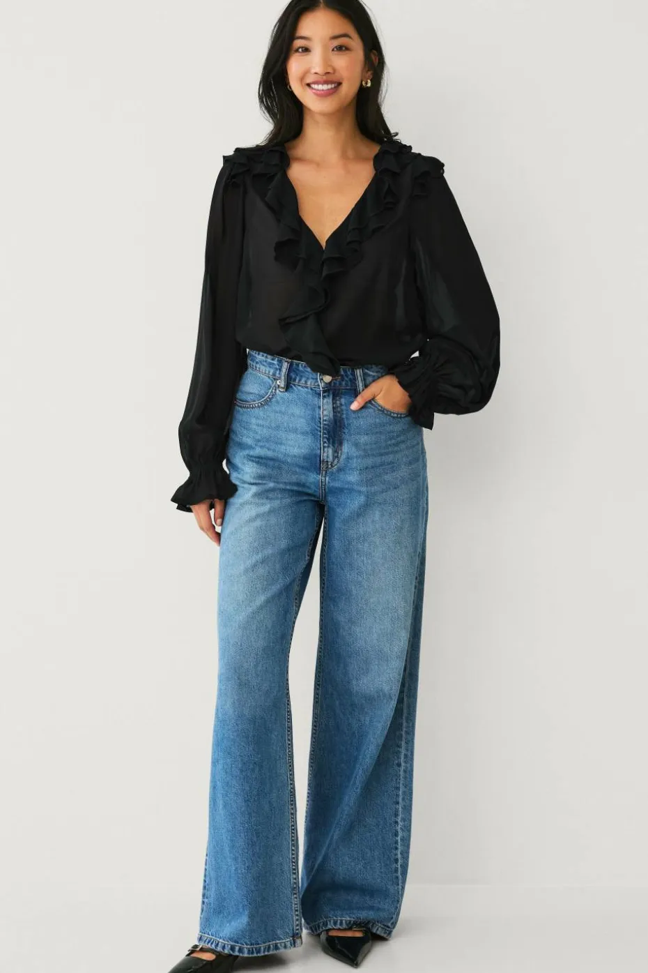Ellos Collection Bluse med volanger