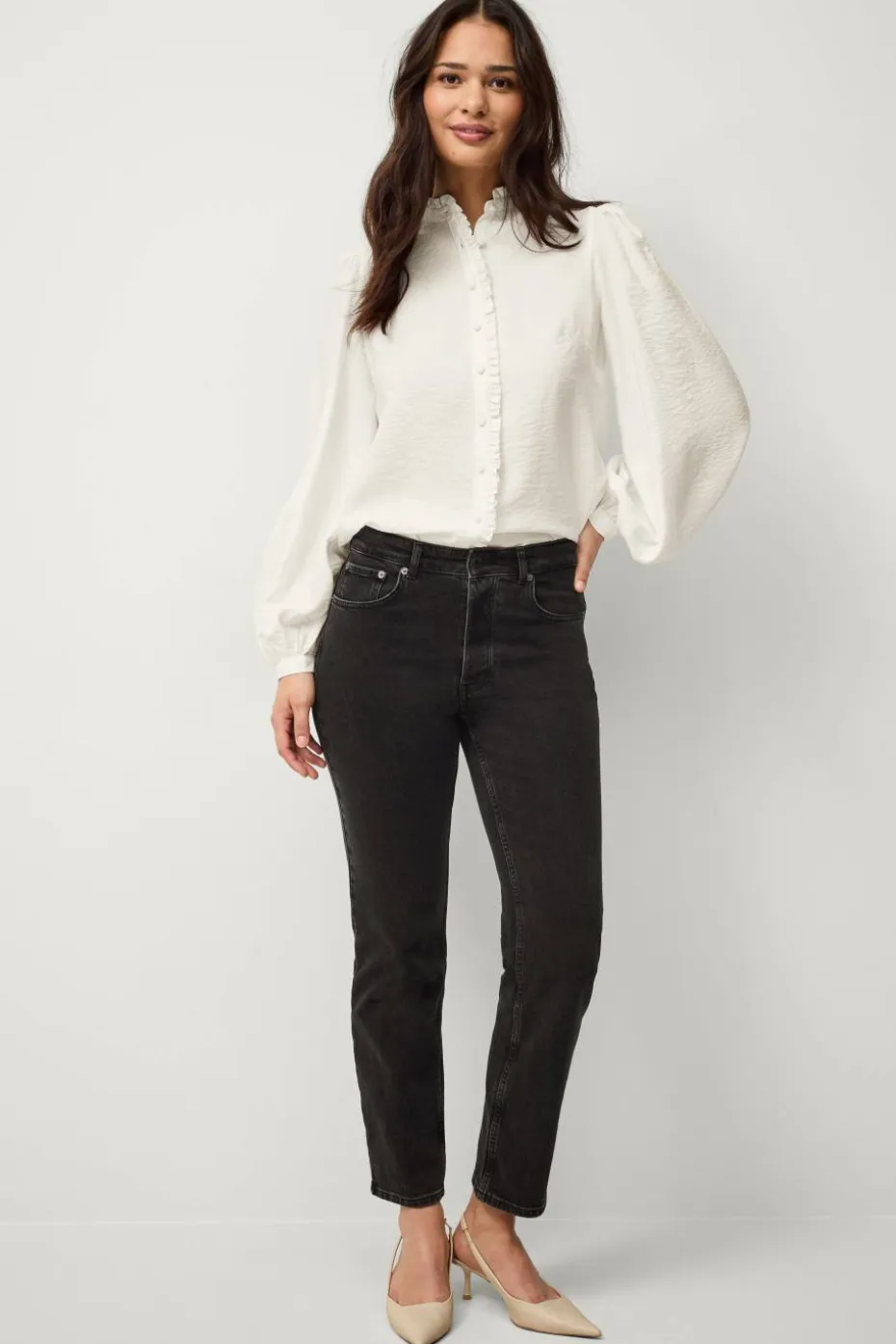 Ellos Collection Bluse med volangdetalj