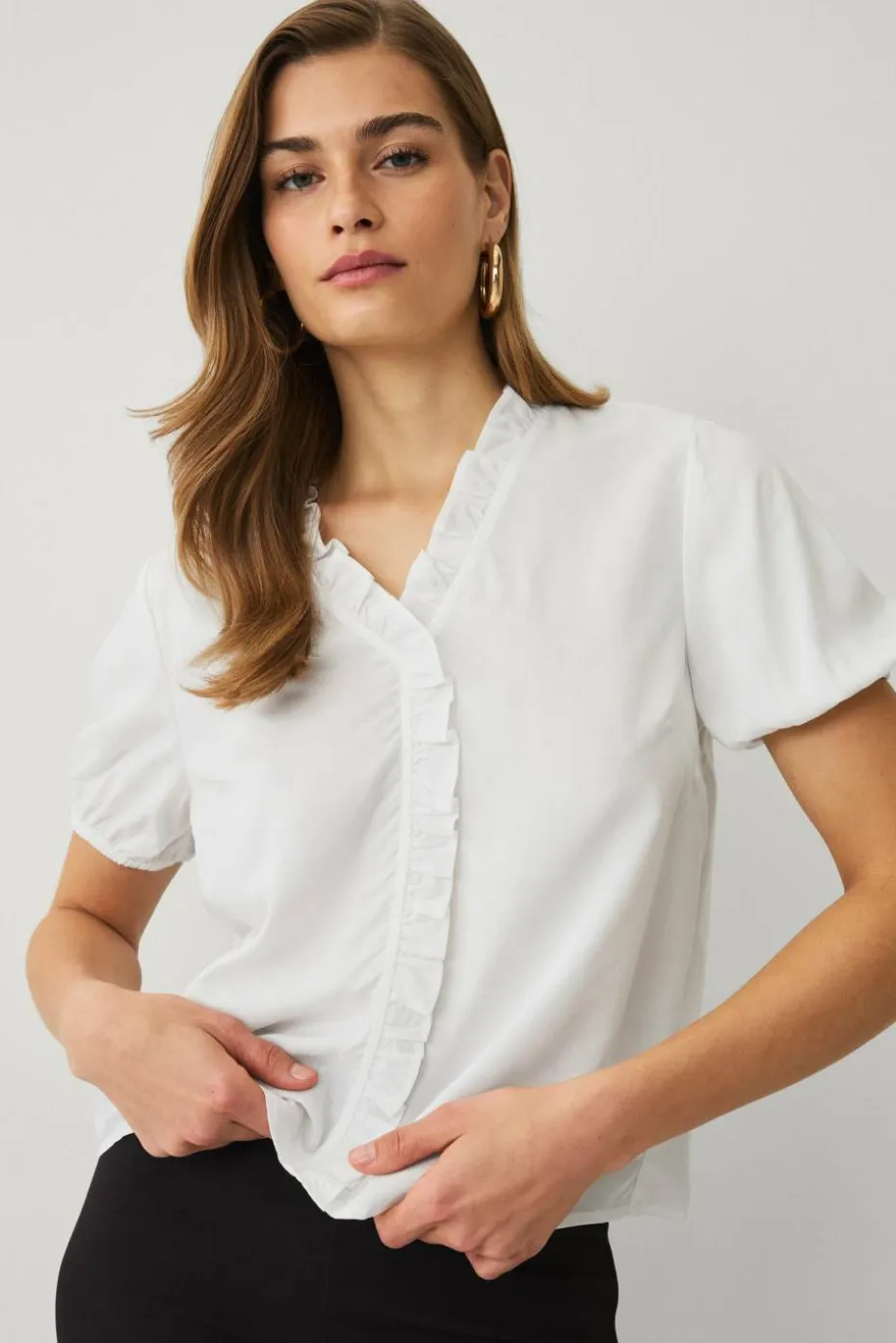 Ellos Collection Bluse med volang
