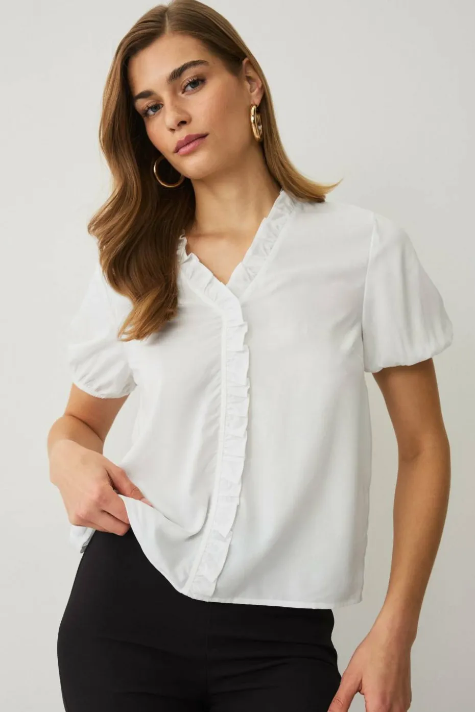 Ellos Collection Bluse med volang