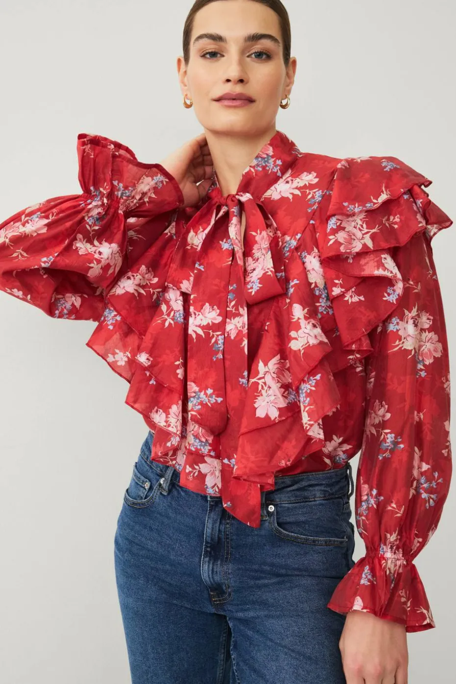 Ellos Collection Bluse med volanger