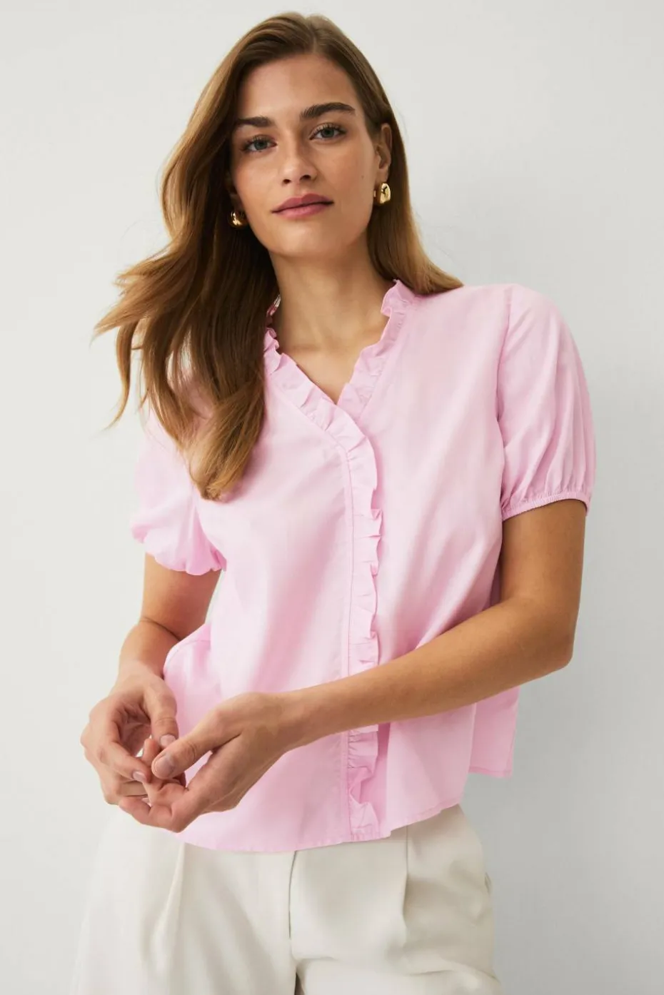 Ellos Collection Bluse med volang