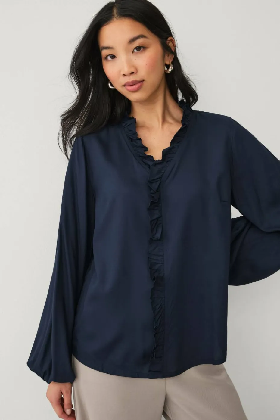 Ellos Collection Bluse med volanger