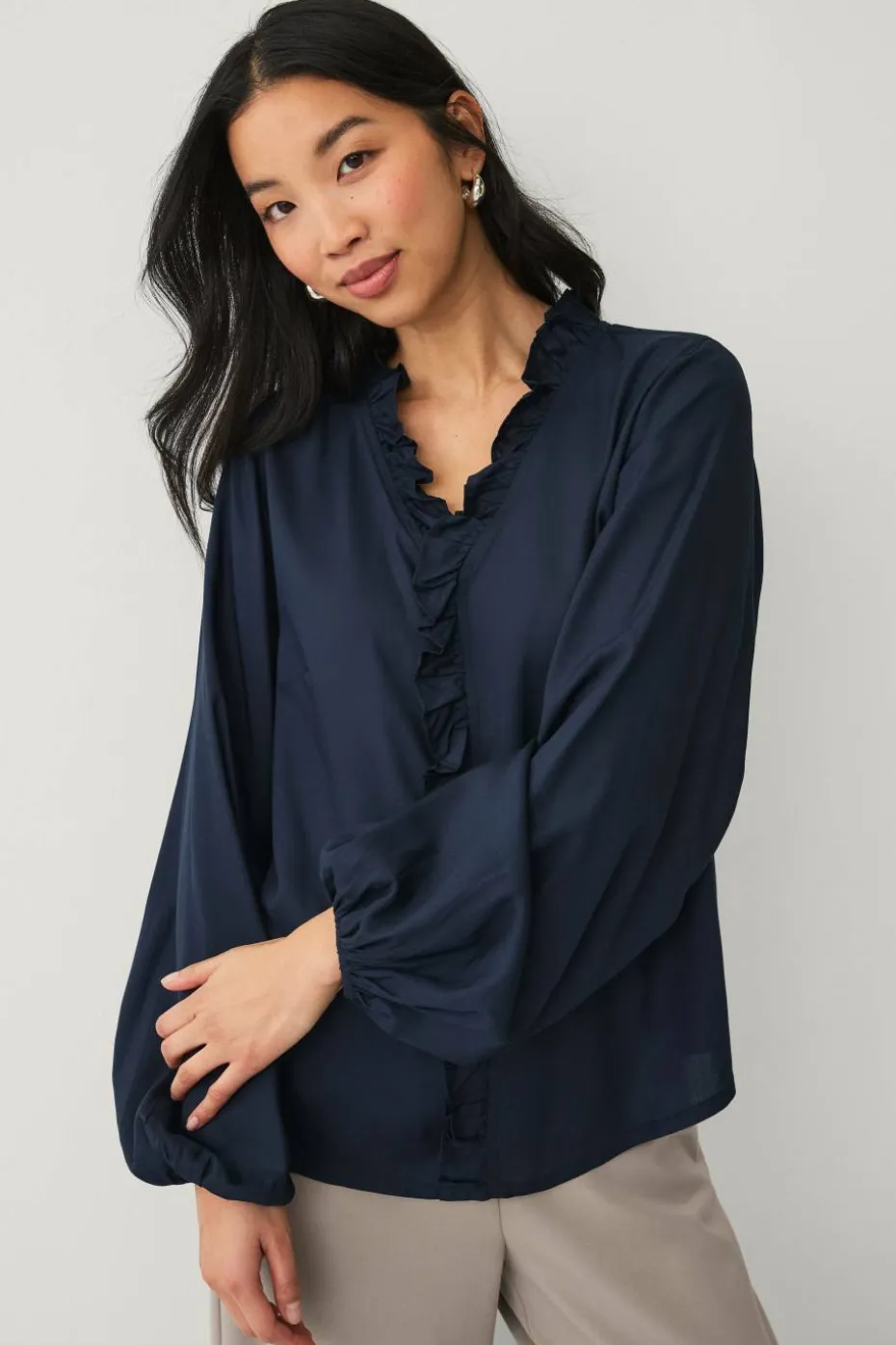 Ellos Collection Bluse med volanger