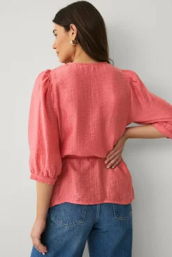 Ellos Collection Bluse med knytbar tråd