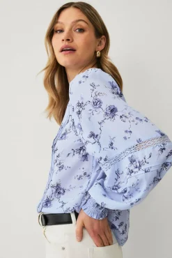 Ellos Collection Bluse med blondedetaljer