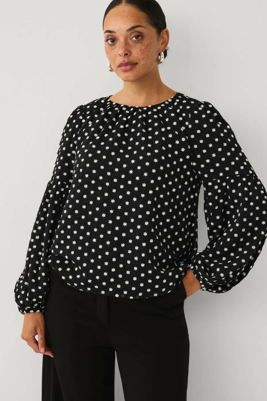 Ellos Collection Bluse med ballongerme