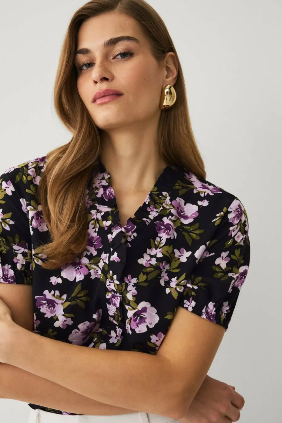 Ellos Collection Bluse med volang