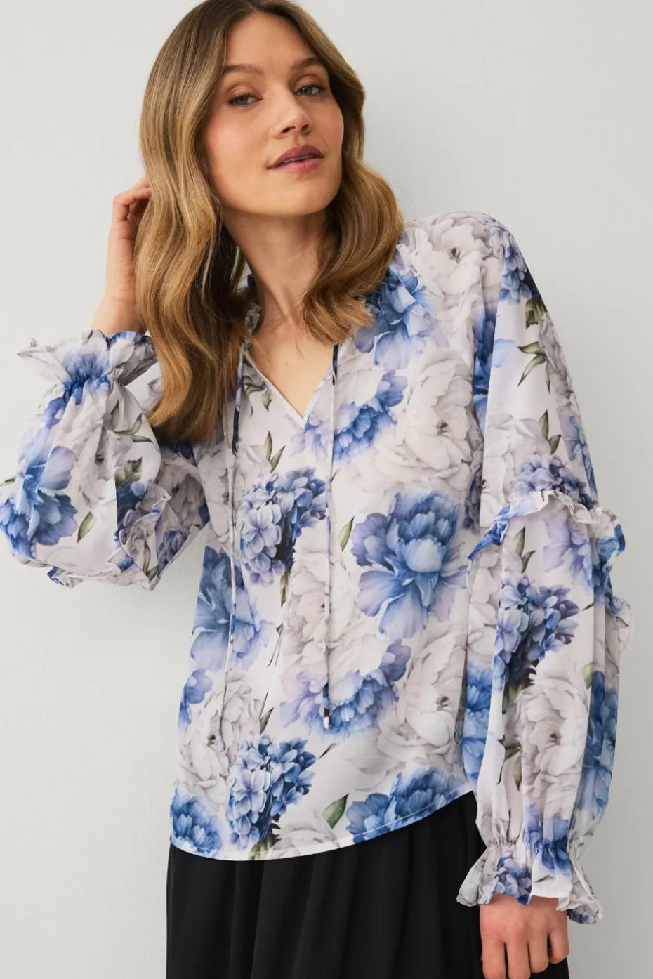 Ellos Collection Bluse med volanger