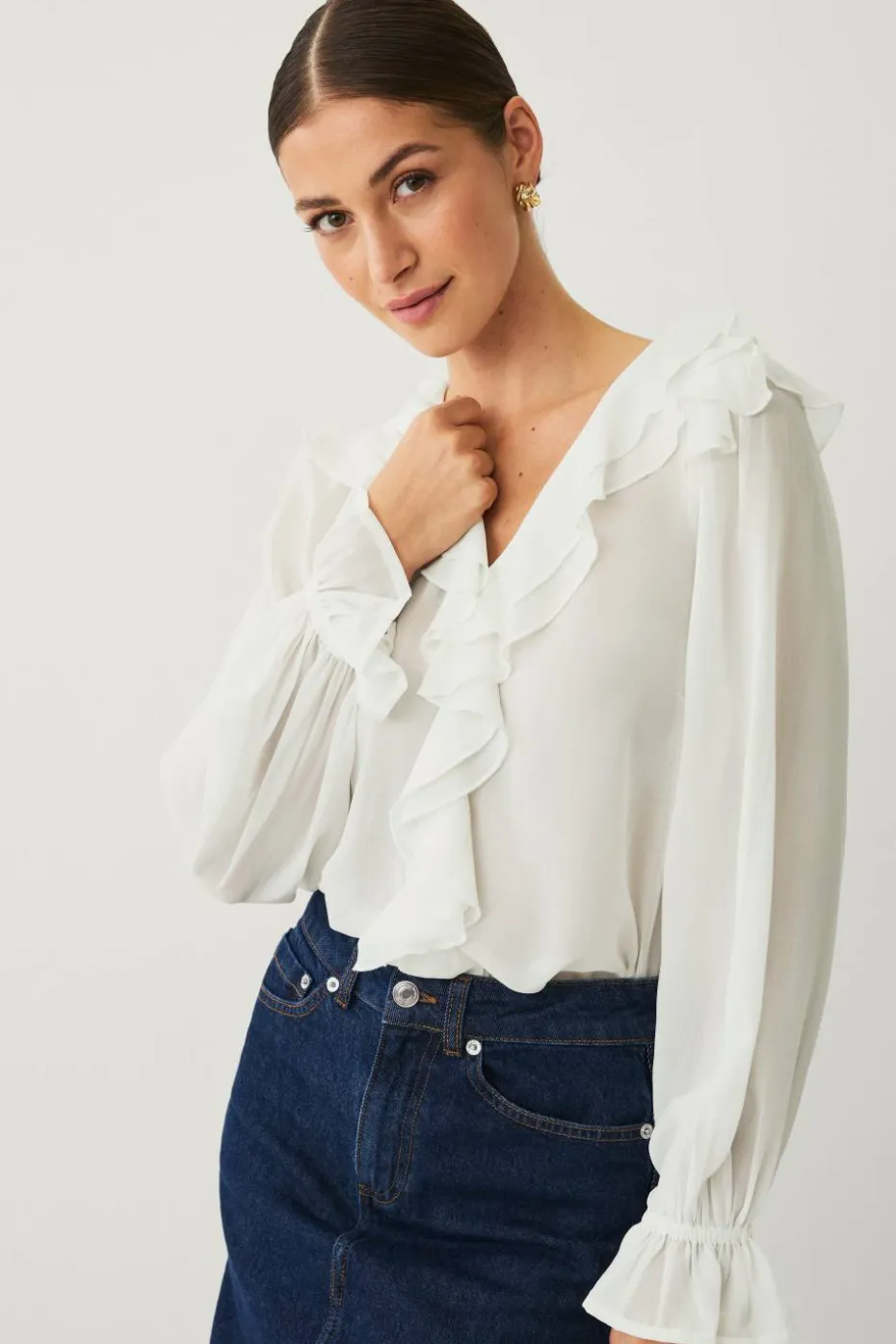 Ellos Collection Bluse med volanger