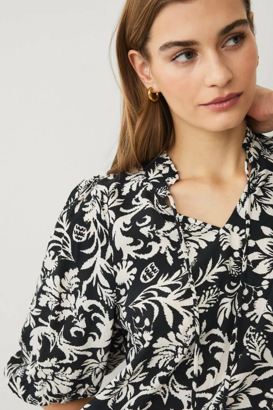 Ellos Collection Bluse med knytbar tråd