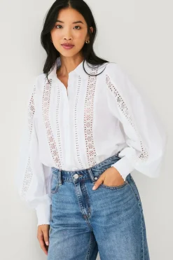 Ellos Collection Bluse med blondedetaljer