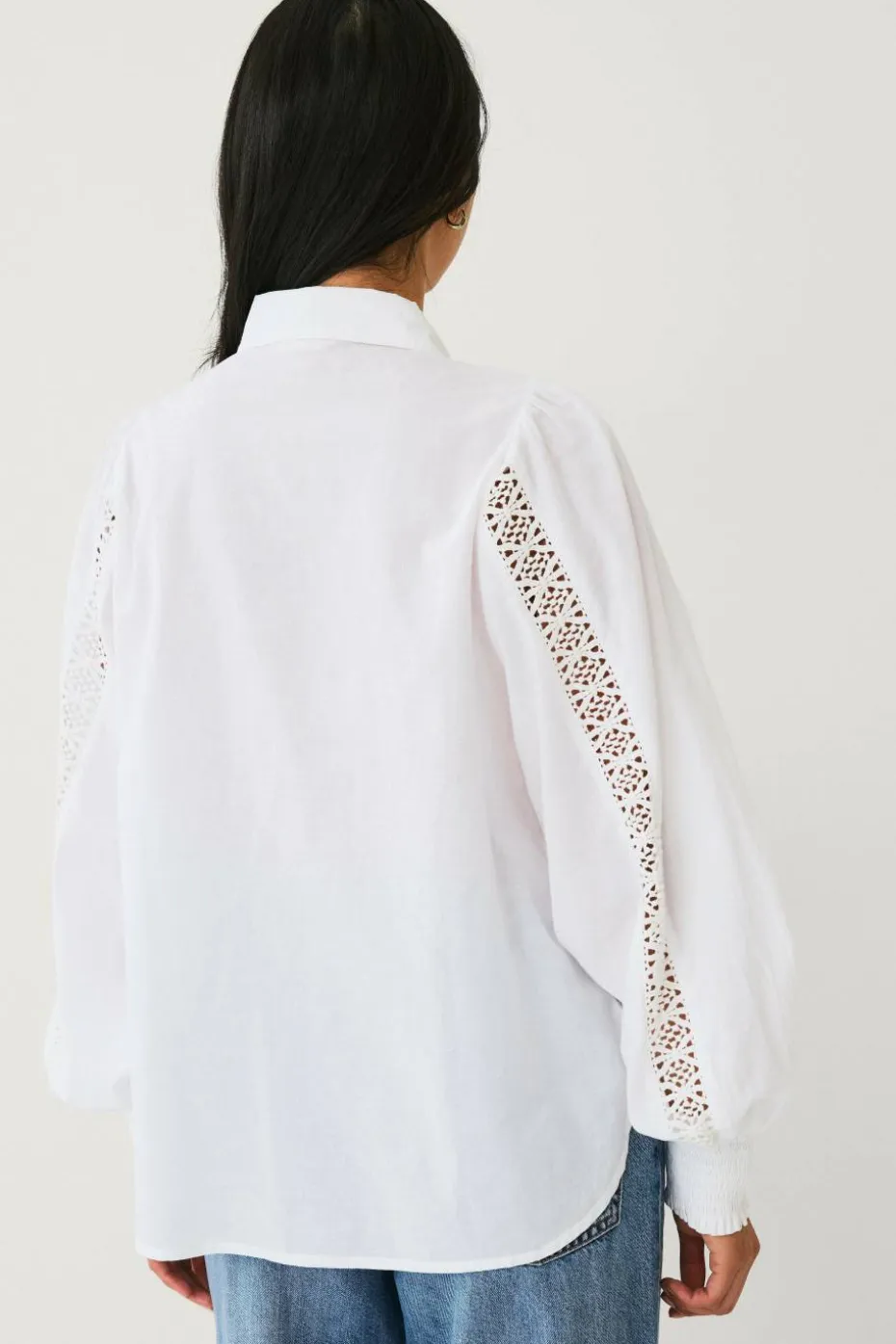 Ellos Collection Bluse med blondedetaljer