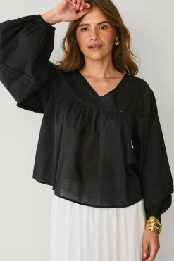 Ellos Collection Bluse med blondeinnsatser