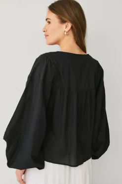 Ellos Collection Bluse med blondeinnsatser