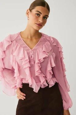 Ellos Collection Bluse med volanger