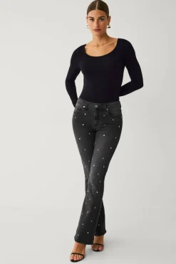 Ellos Collection Boot cut jeans med strass