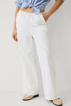Ellos Collection Brede bukser med broderie anglaise