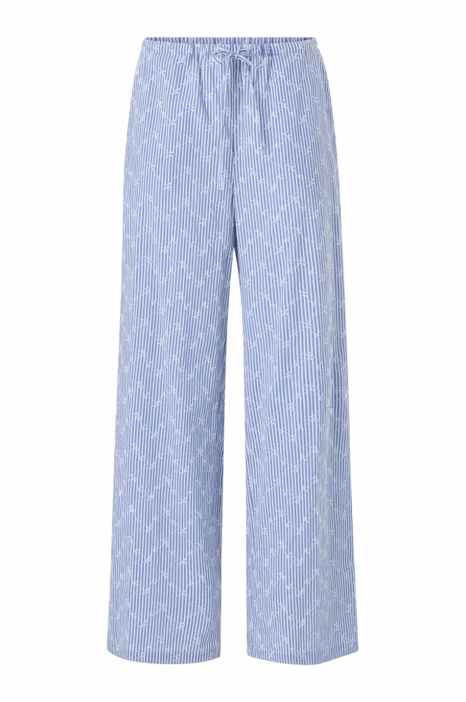 Ellos Collection Brede bukser med broderie anglaise