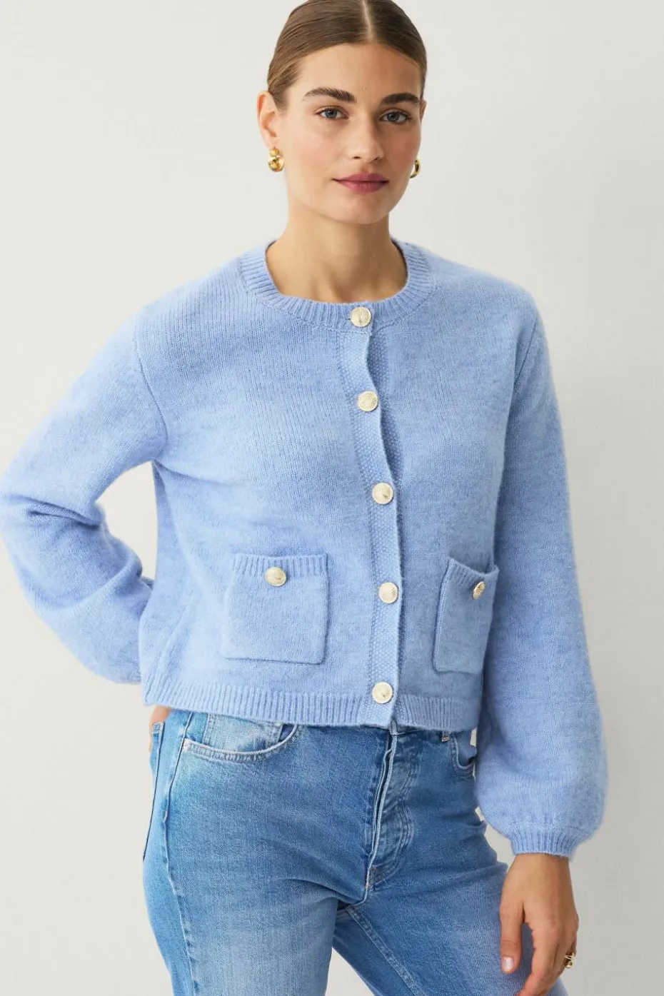 Ellos Collection Cardigan med gullknapper
