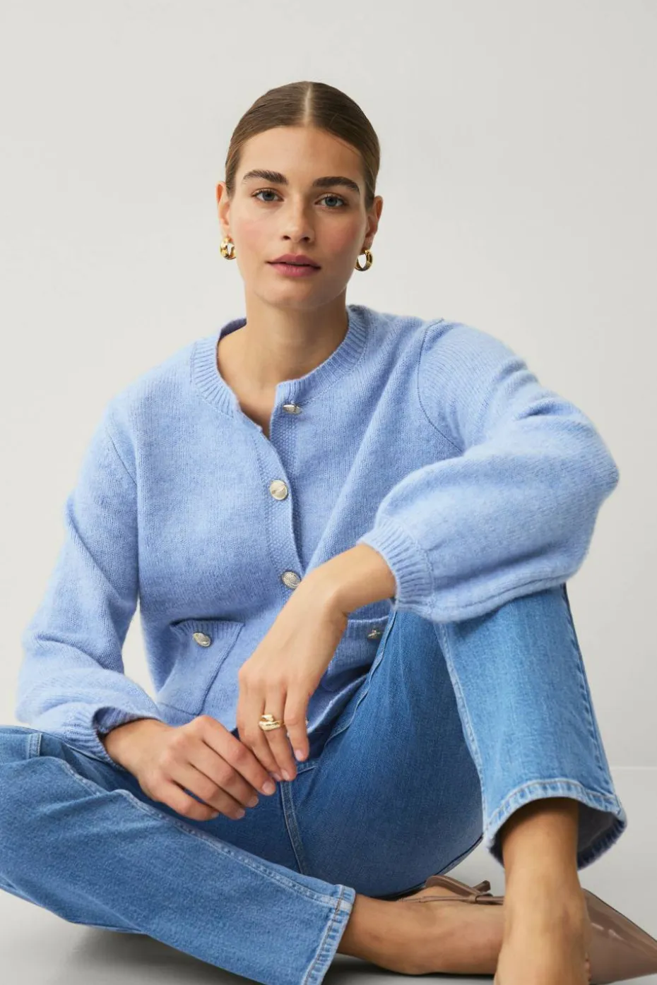 Ellos Collection Cardigan med gullknapper