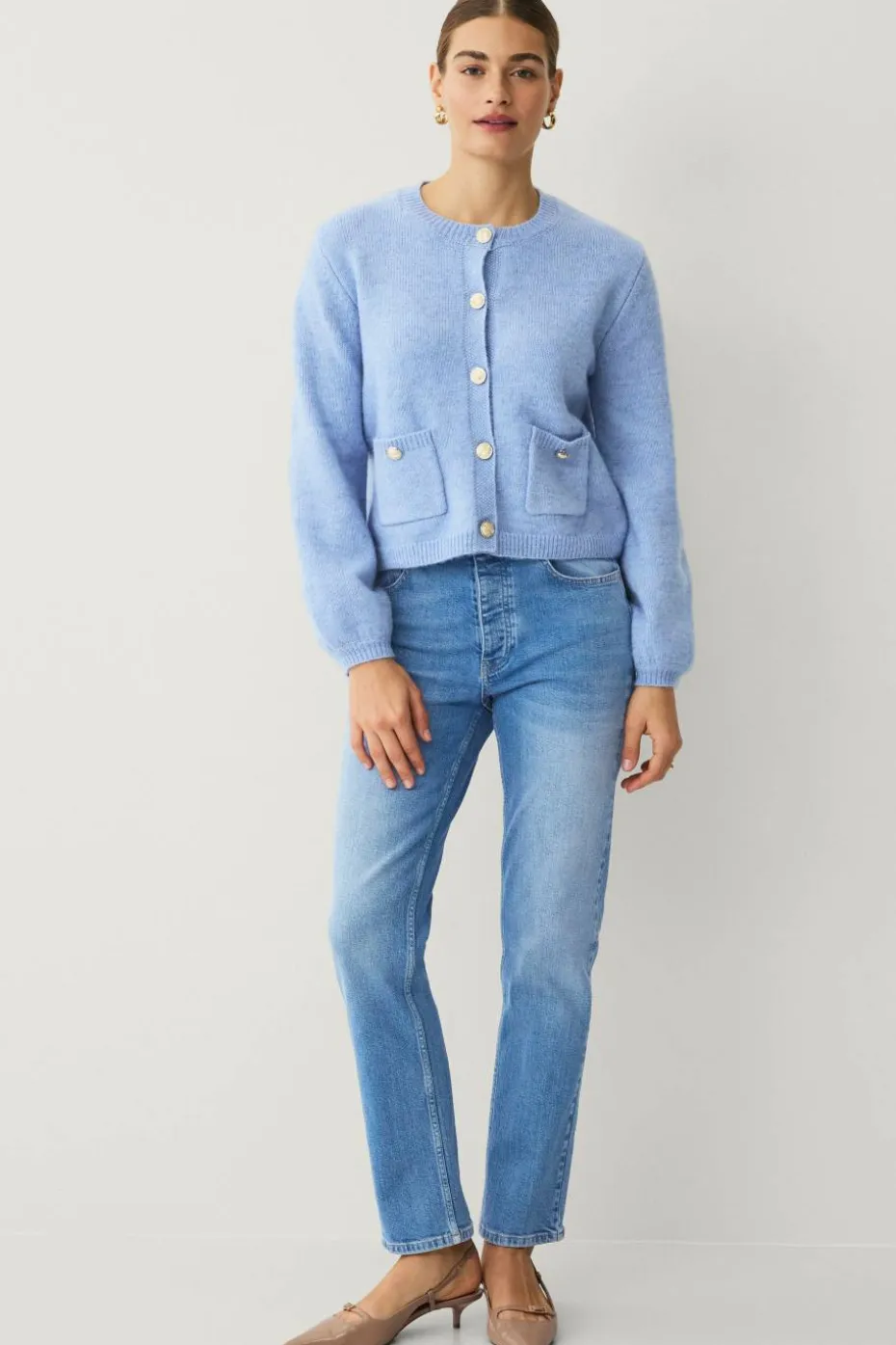 Ellos Collection Cardigan med gullknapper