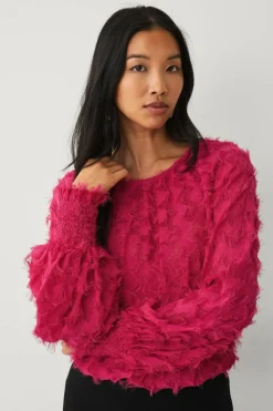 Ellos Collection Chiffonbluse med struktur