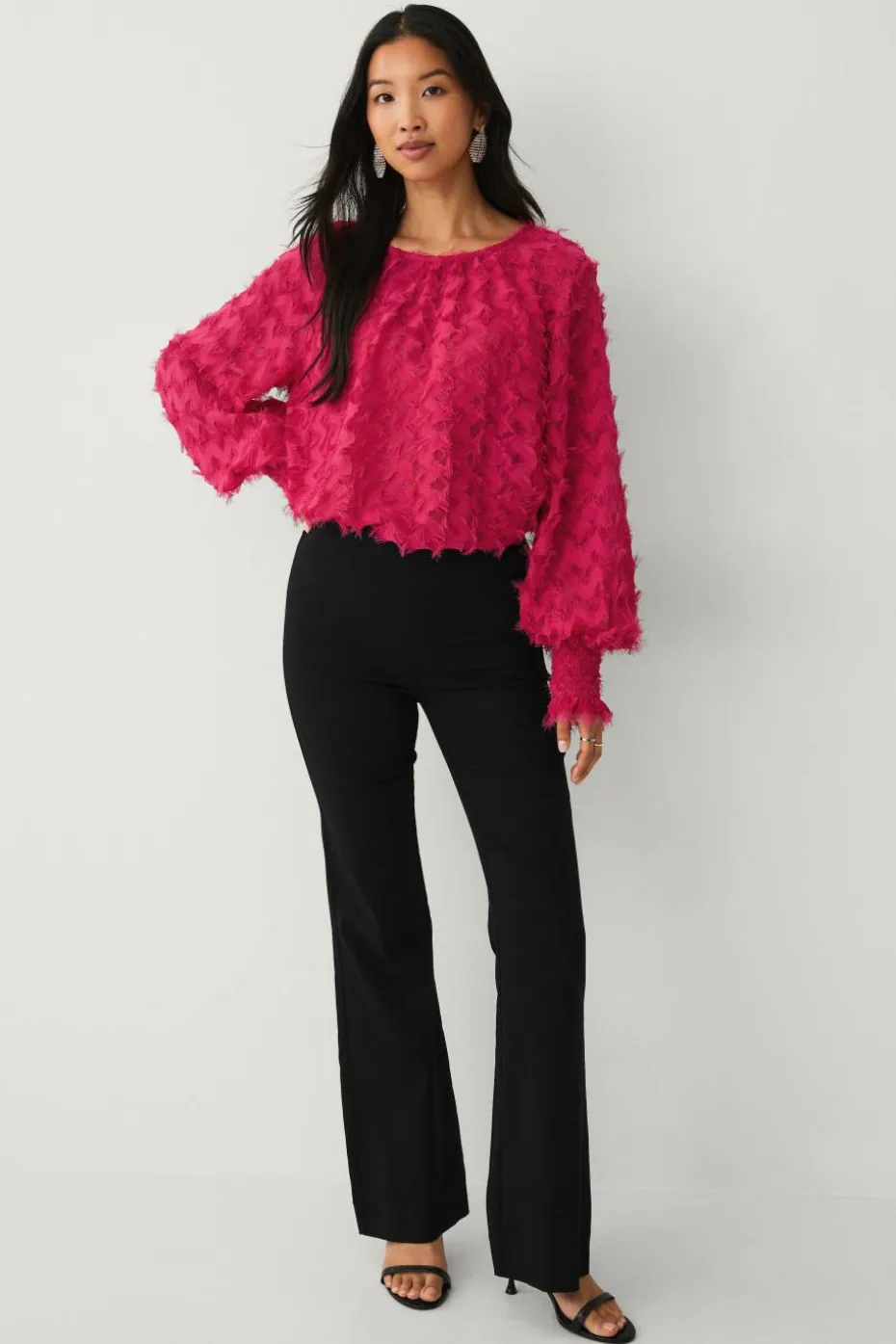 Ellos Collection Chiffonbluse med struktur