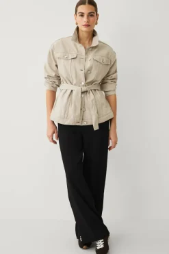 Ellos Collection Denim jakke med knytbart belte