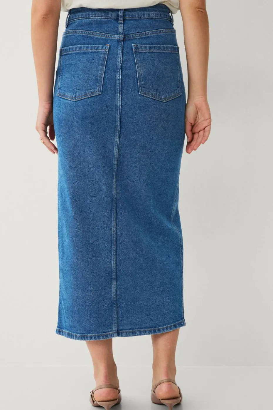Ellos Collection Denim skjørt i maksimal lengde
