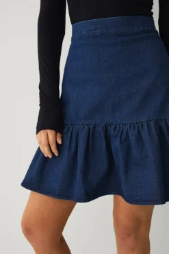 Ellos Collection Denim skjørt med volang